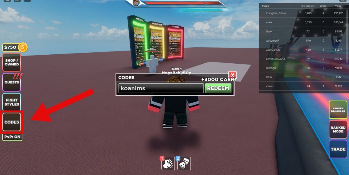 All Codes in Untitled Boxing Game