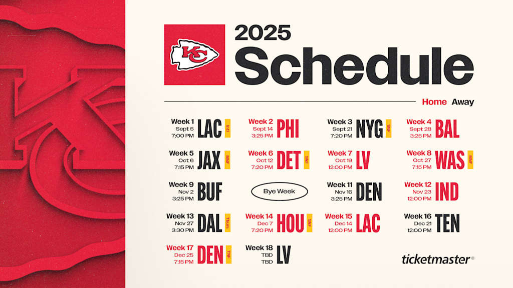 Chiefs Printable Schedule 2026
